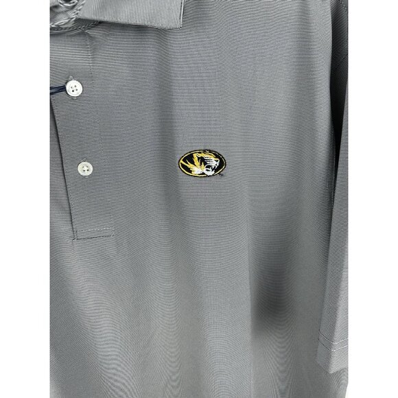 Onward Reserve Mens L Mizzou Tigers White Blue  Stripe Polo Shirt New Missouri - Picture 3 of 11